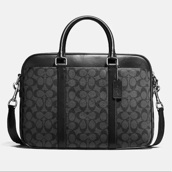 Coach Other - Coach Perry Slim Brief In Signature Canvas with leather